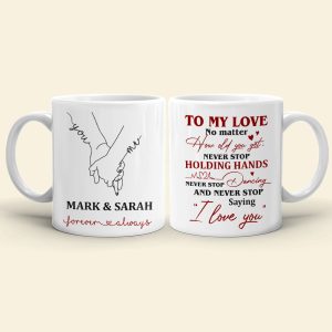 Never Stop Saying I Love You Personalized Couple Mug, Gift For Couple