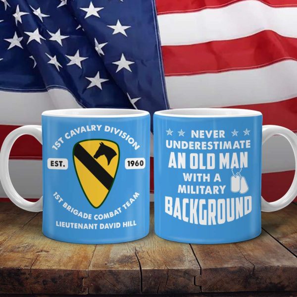 Never Underestimate An Old Man With A Military Background - Personalized White Mug - Gift with Customized Logo