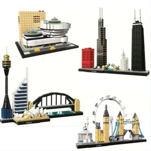 New York London Pairs Dubai Lanmark City Skyline Building Blocks