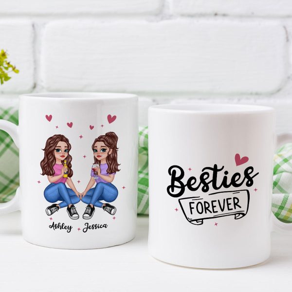 No Greater Gift Than Sisters Besties Pretty Cartoon Girls Personalized Mug