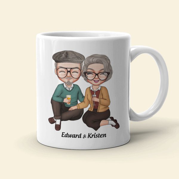No Matter How Old We Grow I Promise To Ignore How Much You Snore, Old Couple Happiness White Tea Coffee Mug No Matter How Old We Grow I Promise To Ignore How Much You Snore, Old Couple Happiness White Tea Coffee Mug