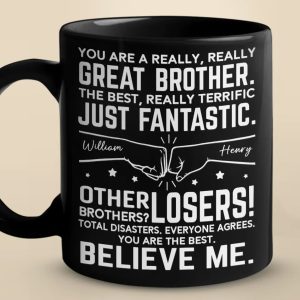 No Matter The Distance, Siblings Are Bound By Heart - Family Personalized Custom Black Mug - Gift For Family Members, Siblings, Brothers, Sisters