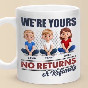 No Returns, All Heart - Family Personalized Custom Mug - Mother's Day, Gift For Mom, Grandma