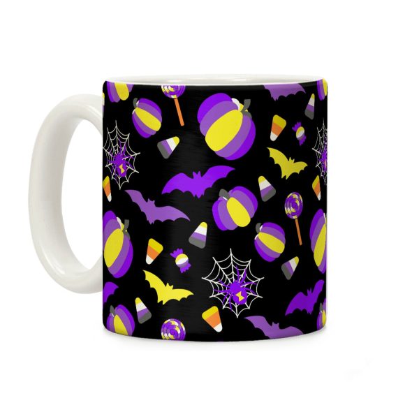 Nonbinary Pride Halloween Pattern Coffee Mug Nonbinary Pride Halloween Pattern Coffee Mug