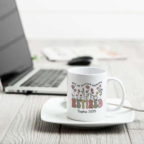 Not My Problem Anymore Retirement Gift Calendar Keepsake Personalized Mug, Farewell Good Luck Gift Coworker, Teacher, Nurse