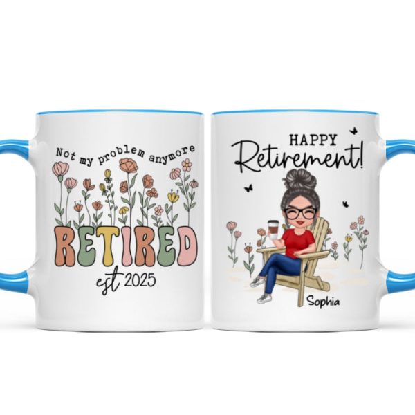 Not My Problem Anymore Retirement Personalized Mug, Farewell Good Luck Gift Coworker, Teacher, Nurse