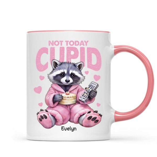 Not Today Cupid Anti- Funny Raccoon Personalized Mug