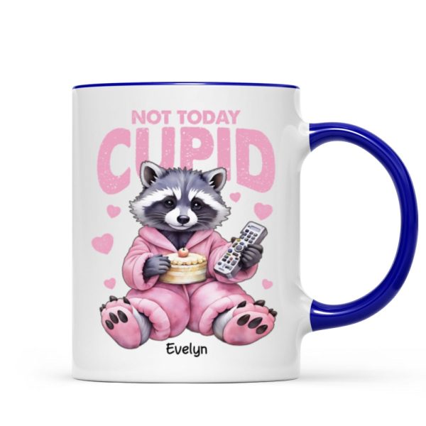 Not Today Cupid Anti- Funny Raccoon Personalized Mug