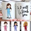 Nurse Chibi I Will Stab You Personalized Mug
