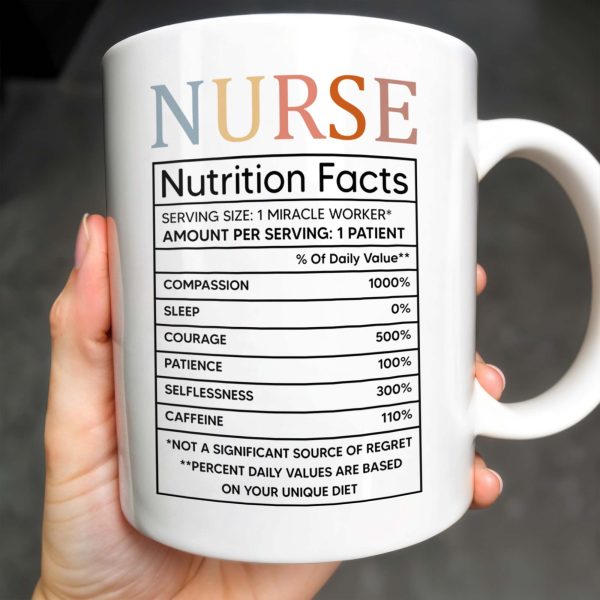 Nurse Nutrition Facts, Miracle Worker, Essential Traits - Personalized Custom Coffee Mug - NUR015_MG