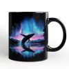 Ocean Aurora Whale Personalized Mug, Northern Lights Wildlife Gift with Custom Name