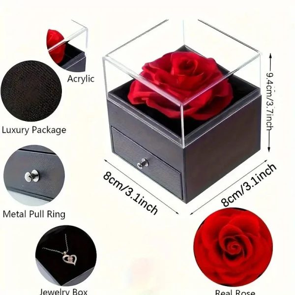 Ocean Heart Eternal Rose Necklace Gift Box for Valentine's Day and Mother's Day Ocean Heart Eternal Rose Necklace Gift Box for Valentine's Day and Mother's Day