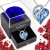Ocean Heart Necklace with Eternal Rose Gift Box Ocean Heart Necklace with Eternal Rose Gift Box