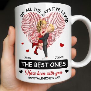 Of All The Days I've Lived, The Best Ones With Heart And Couple - Personalized Custom Coffee Mug - CPL1364_MG