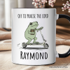 Off to Praise the Lord Funny Frog Personalized Mug, Christian Faith Humor Jesus Gift with Custom Name Off to Praise the Lord Funny Frog Personalized Mug, Christian Faith Humor Jesus Gift with Custom Name