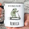 Off to Praise the Lord Funny Frog Personalized Mug, Christian Faith Humor Jesus Gift with Custom Name Off to Praise the Lord Funny Frog Personalized Mug, Christian Faith Humor Jesus Gift with Custom Name