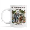 Old Couple Sitting On The Porch Growing Old Together Since Personalized Mug, Heartfelt Gift For Couple, For Him, For Her, Husband, Wife Old Couple Sitting On The Porch Growing Old Together Since Personalized Mug, Heartfelt Gift For Couple, For Him, For Her, Husband, Wife