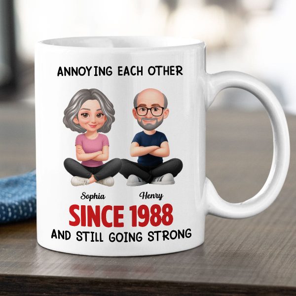Old Funny Couple Annoying Each Other and Still Going Strong - Personalized Mug - Christmas Gift for him, for her