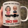 Old Funny Couple Annoying Each Other and Still Going Strong - Personalized Mug - Christmas Gift for him, for her
