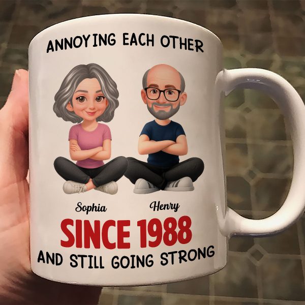 Old Funny Couple Annoying Each Other and Still Going Strong - Personalized Mug - Christmas Gift for him, for her