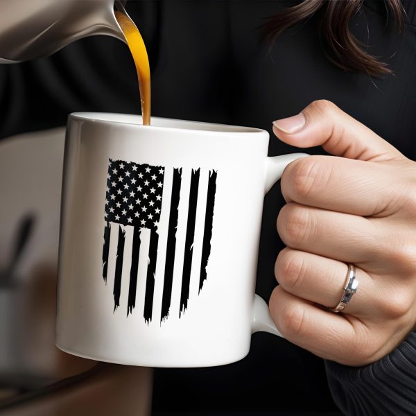 Old Lives Matter, Text and American Flag - Personalized Custom Coffee Mug - FAM327_MG