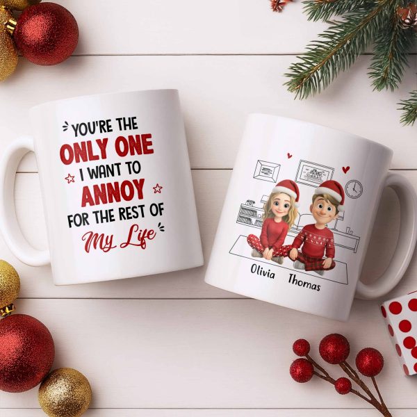 Only One I Want To Annoy, Text And Stars Design - Personalized Custom Coffee Mug - CPL1057_MG Only One I Want To Annoy, Text And Stars Design - Personalized Custom Coffee Mug - CPL1057_MG