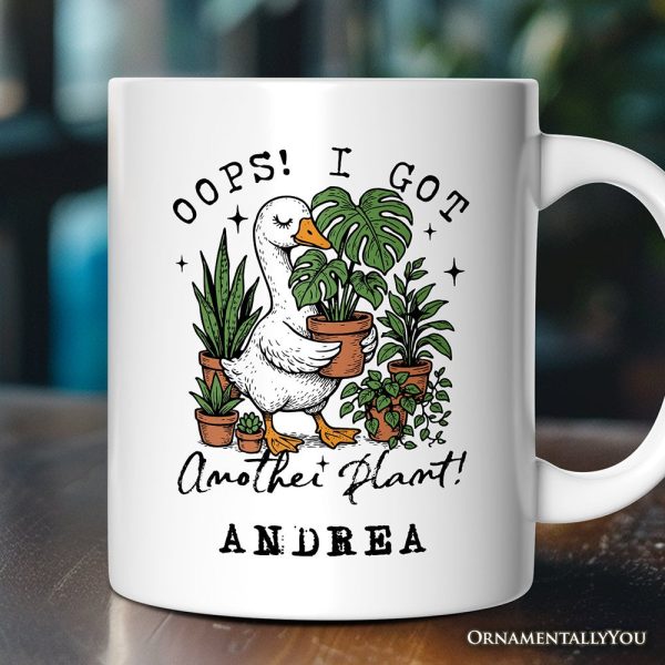 Oops I Got Another Plant Goose Personalized Mug, Sarcastic Gardening Humor Gift with Custom Name Oops I Got Another Plant Goose Personalized Mug, Sarcastic Gardening Humor Gift with Custom Name