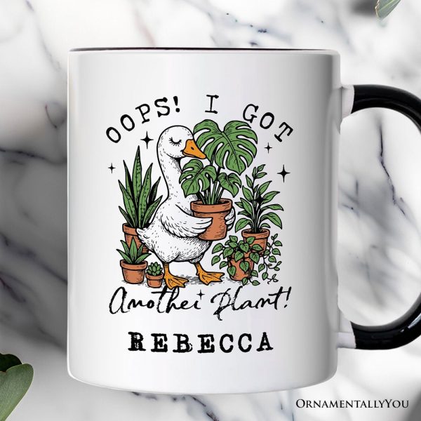 Oops I Got Another Plant Goose Personalized Mug, Sarcastic Gardening Humor Gift with Custom Name Oops I Got Another Plant Goose Personalized Mug, Sarcastic Gardening Humor Gift with Custom Name