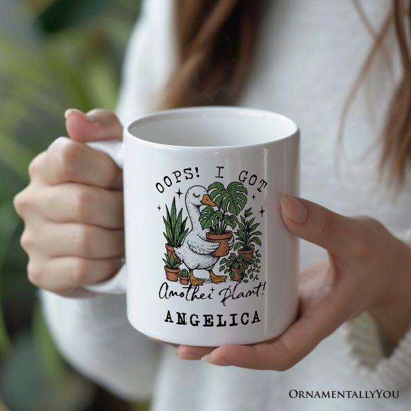 Oops I Got Another Plant Goose Personalized Mug, Sarcastic Gardening Humor Gift with Custom Name Oops I Got Another Plant Goose Personalized Mug, Sarcastic Gardening Humor Gift with Custom Name