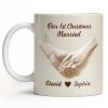 Our 1st Christmas Engaged, Holding Hands With Ring - Personalized Custom Coffee Mug - CPL1055_MG Our 1st Christmas Engaged, Holding Hands With Ring - Personalized Custom Coffee Mug - CPL1055_MG