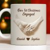 Our 1st Christmas Engaged, Holding Hands With Ring - Personalized Custom Coffee Mug - CPL1055_MG Our 1st Christmas Engaged, Holding Hands With Ring - Personalized Custom Coffee Mug - CPL1055_MG