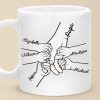 Our Fingers Together - Family Personalized Custom Mug - Father's Day, Gift For Dad, Grandpa Our Fingers Together - Family Personalized Custom Mug - Father's Day, Gift For Dad, Grandpa