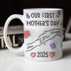 Our First Mother's Day 3D Inflated Baby Holding Mum Hand Personalized Mug, Heartfelt Gift for Mom
