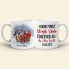 Our First Sleigh Ride Together As, Christmas White Mug Gift For Newly Married Couple