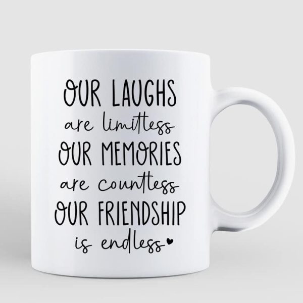 Our Friendship Is Endless Besties Back View Christmas Personalized Mug