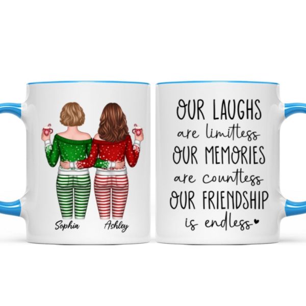 Our Friendship Is Endless Besties Back View Christmas Personalized Mug