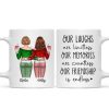 Our Friendship Is Endless Besties Back View Christmas Personalized Mug