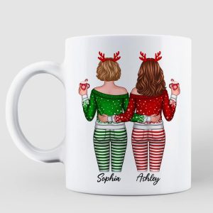 Our Friendship Is Endless Besties Back View Christmas Personalized Mug
