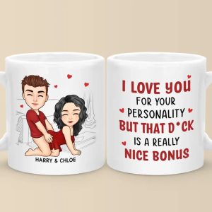 Our Hearts Speak The Same Language - Couple Personalized Custom Mug - Gift For Husband Wife, Anniversary