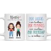 Our Laughs Are Limitless Doll Besties Watercolor Personalized Mug
