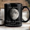 Our Moon Couple Gift Moon Phase Art Anniversary Gift For Him, Gift For Her Wedding Gift Personalized Mug