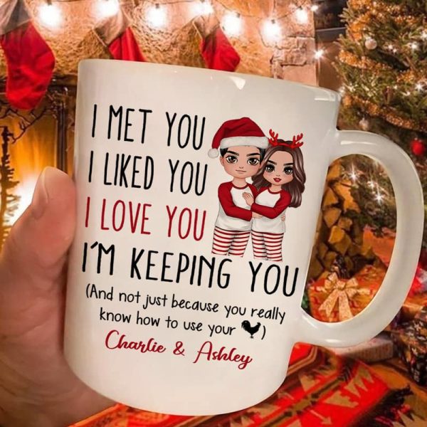 Pajamas Doll Couple I Met You I Love You Personalized Mug Pajamas Doll Couple I Met You I Love You Personalized Mug
