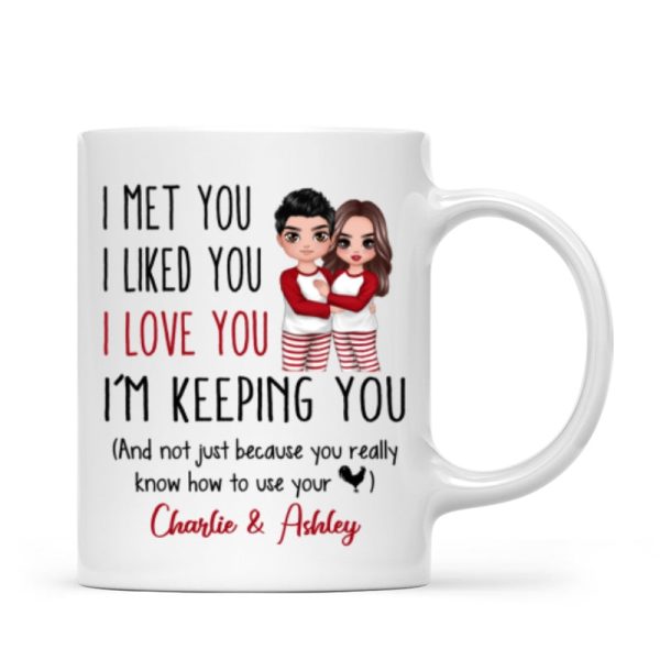 Pajamas Doll Couple I Met You I Love You Personalized Mug Pajamas Doll Couple I Met You I Love You Personalized Mug