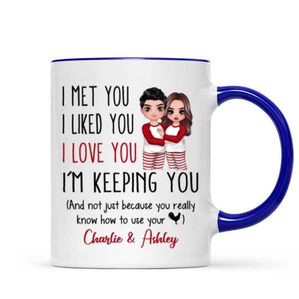 Pajamas Doll Couple I Met You I Love You Personalized Mug Pajamas Doll Couple I Met You I Love You Personalized Mug