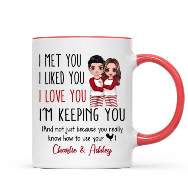 Pajamas Doll Couple I Met You I Love You Personalized Mug Pajamas Doll Couple I Met You I Love You Personalized Mug
