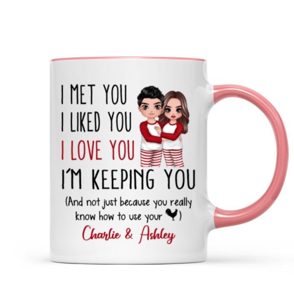 Pajamas Doll Couple I Met You I Love You Personalized Mug Pajamas Doll Couple I Met You I Love You Personalized Mug