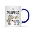 Papasaurus And Kids Cute Style Personalized Mug, Father's Day Gift for Grandpa