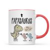 Papasaurus And Kids Cute Style Personalized Mug, Father's Day Gift for Grandpa