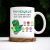 Papasaurus Like A Normal Papa But More Awesome Cute Dinosaur - Personalized Custom Coffee Mug - FAM263_MG