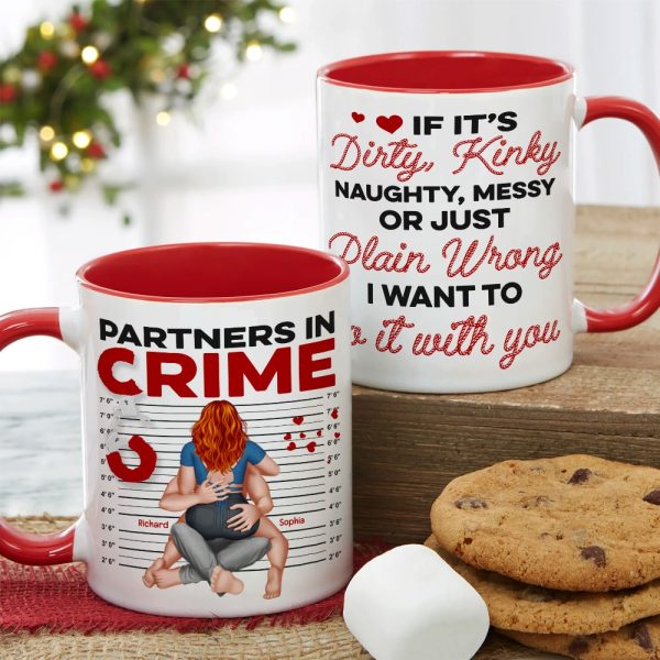 Partners In Crime- Personalized Accent Mug - Couple Gift- Funny Couple Mug Partners In Crime- Personalized Accent Mug - Couple Gift- Funny Couple Mug